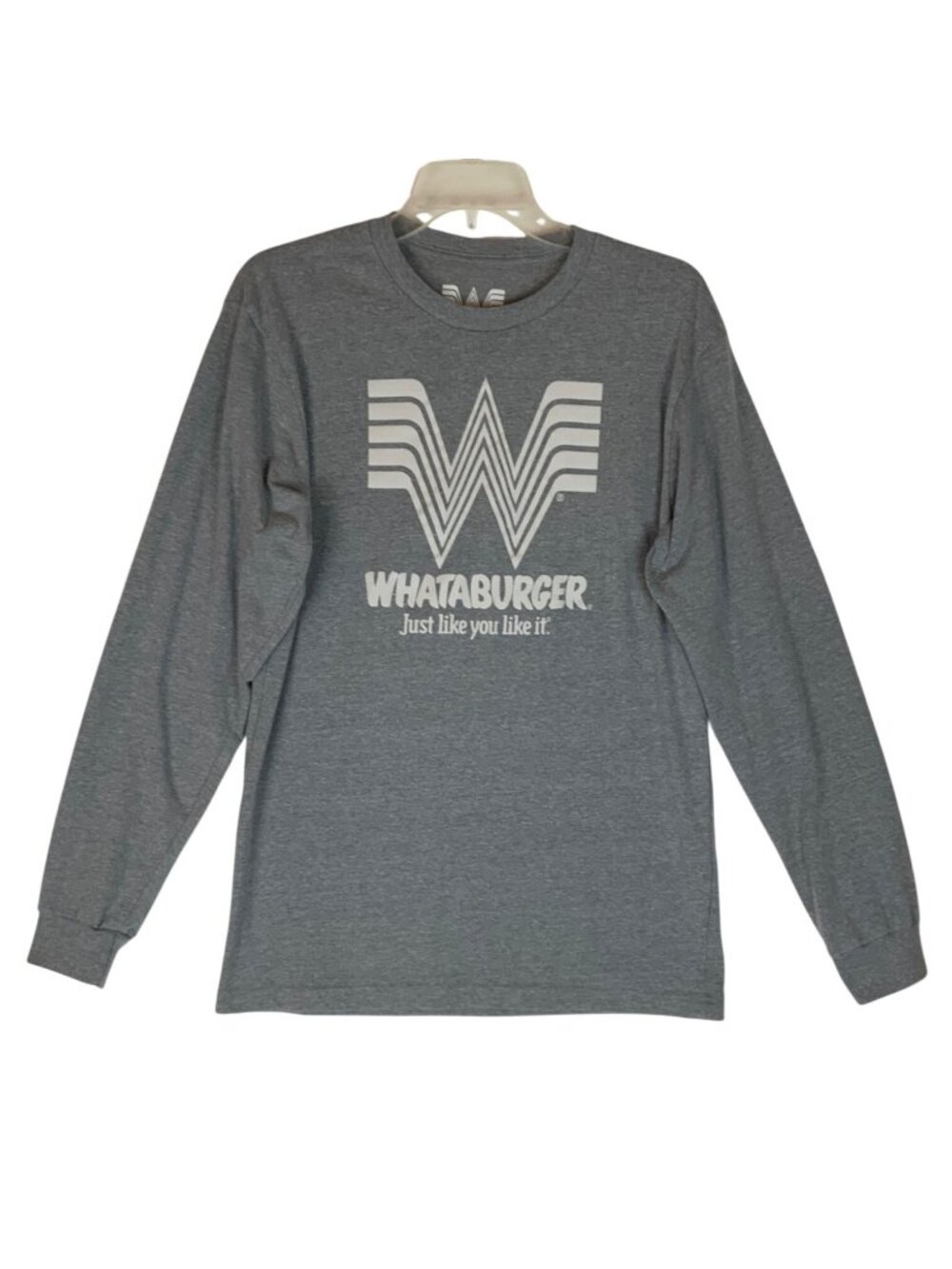 Whataburger Gray Long Sleeve T-Shirt Just Like You Like It Medium Cotton Blend